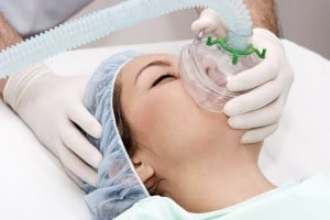 A patient under anesthesia